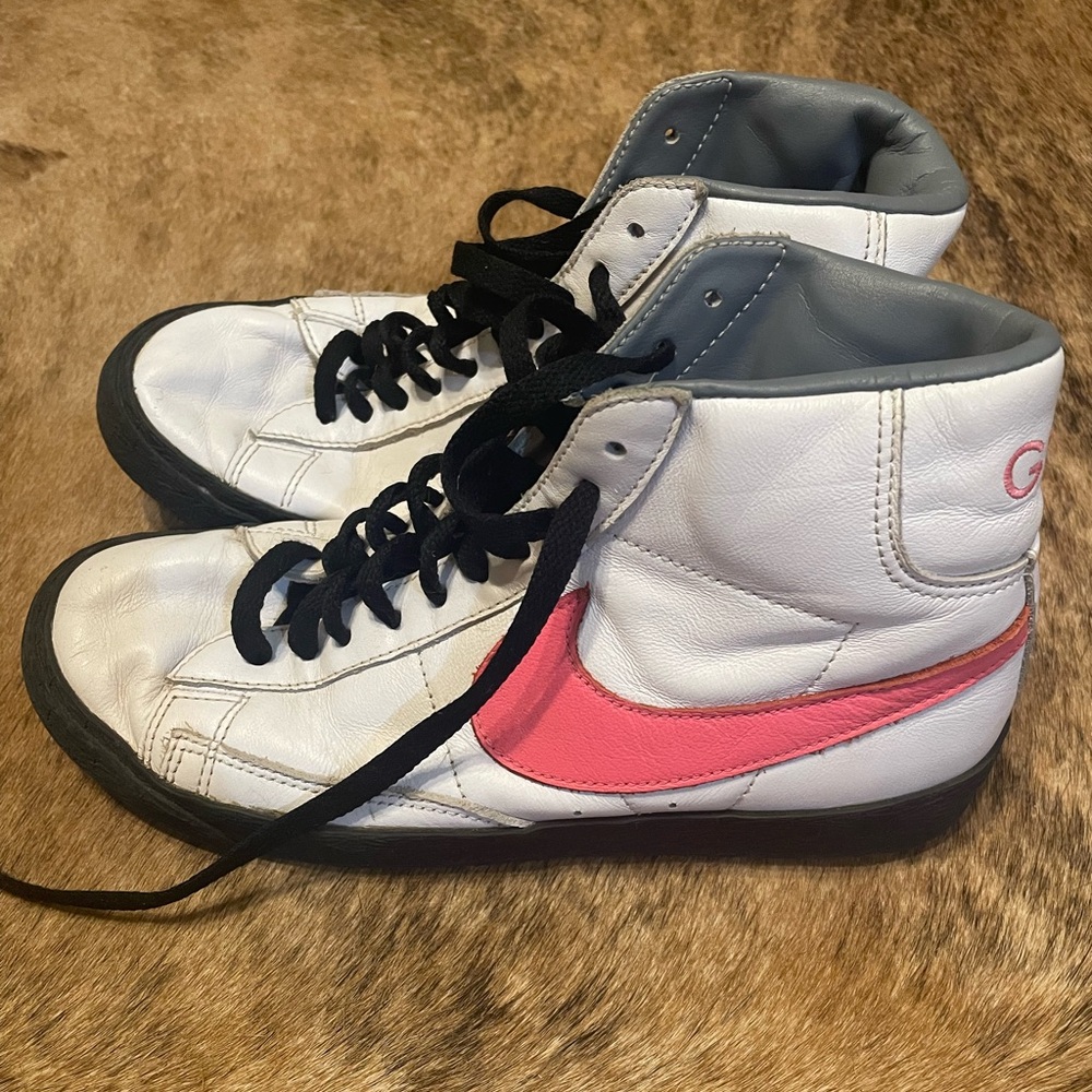 White and Pink High-Top Nikes!